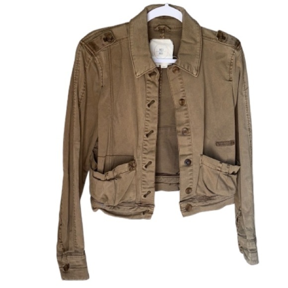 Anthropologie Hei Hei Cropped Utility Jacket Small Military Style xs distressed - Picture 1 of 8